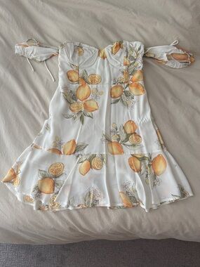 For Love & Lemons Lemon Mini Dress